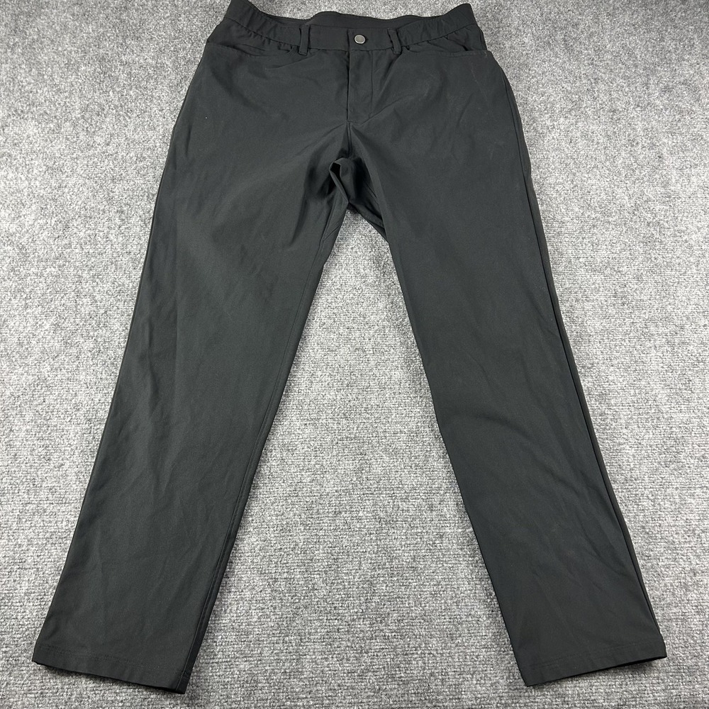 CRZ YOGA Pants Mens 34x32 Black Stretch‎ Golf Chino Elastic Waist Casual